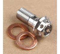 Pièces à Visser Vis De Vidange D'huile Boulon Titane Moto/vis Creuse M10 * 1.25mm/1.0mm pour L'étrier Maître-Cylindre D'étrier Tuyau Frein(Silver M10x1.25MM)