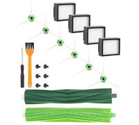 Pièces accessoires de Remplacement aspirateur pour iRobot Roomba, Kit Compatible série et i E5 E6 i7 i7+ i3 i3+ i4 i4+ i6 i6+ j7 j7+ i8 i8+,4 filtre,6 brosses latérales, 1 jeu de brosses en caoutchouc