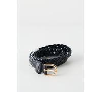 Pieces Ceinture Avery cuir tressé slim boucle métallique Noir Taille 95