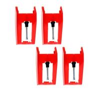Pièces Aiguilles de Phonographe Rouges en Plastique Aluminium | Stylet Rotatif Portable, pour Gramophone et Platine Vinyle, Remplacement Simple, Usage Compatible