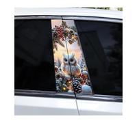 Pièces Automobiles Lot De 2 Autocollants Imperméables Pour Pilier Central De Voiture, Motif Winter Friends(B)