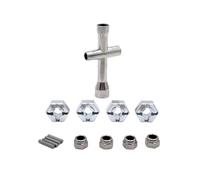Pièces Automobiles RC pour Yudi GR M16 1/16 Pièces Rechange Voiture Télécommandée Manchon Fixation Métallique Large Pied RC Adaptateur 12 Mm Kit D’écrou Anti-desserrage(Silver)