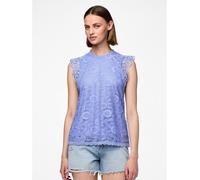 PIECES Pcolline SL Lace Top Noos BC Haut en Dentelle, Hydrangea, L Femme