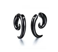 Pièces Boucles d'oreilles en forme d'escargot avec corne de Taureau Noir Acrylique Punk pour Hommes/Femmes Bijoux Hip-Hop Rock Party personnalité de l'oreille Lovely And Professional