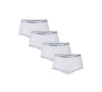 Pieces PCLOGO Lady 4 Pack Solid Noos BC Caleçon Boxeur, Blanc Brillant, M Femme