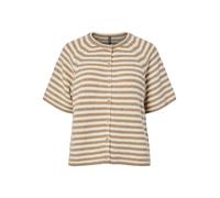 PIECES Cardigan 'PCMalou' brocart / blanc, Taille L