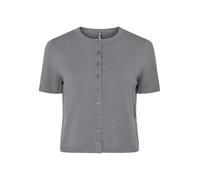 PIECES Cardigan Pcnatalie SS en Tricot à col Rond, Mélange de Gris Moyen, XS Femme