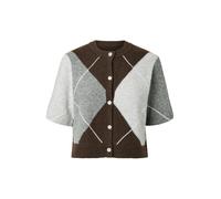 PIECES Cardigan 'PCSally' brun foncé / gris clair / gris chiné / blanc, Taille S
