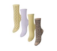 PIECES Chaussettes 'PCSEbby' chocolat / brocart / jaune / violet pastel, Taille 36-41