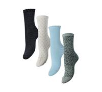 PIECES Chaussettes 'PCSebby' crème / bleu marine / sapin / noir, Taille 36-41