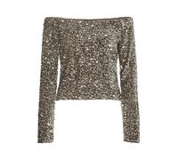 PIECES Chemisier 'PCKam' brun foncé / argent, Taille L