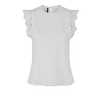 PIECES Pcolline Sl Lace Top Noos Bc Femme T-shirt, Cloud Dancer, L
