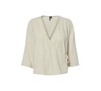 Pieces Pia Wrap 3/4 Sleeve Shirt Beige 2XL Femme