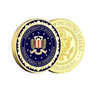 Pièces Commémoratives du Ministère De La Justice du Federal Bureau of Investigation, Pièces Souvenirs, Plaquées Or/Argent, Cadeaux De Collection