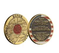 Pièces Commémoratives Pièce Souvenir Plaquée Cuivre Corps des Marines des États-Unis Valeurs Fondamentales Honneur Courage Engagement Collection Cadeaux