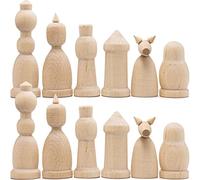 Pièces D’Échecs En Bois Non Finies - Set De 32 À Peindre - DIY Paint-Your-Own Peg-Style Chessmen - Blank Chess Sets for Arts and Crafts