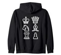 Pièces D’Échecs Noires Icônes Symboles Jeu D’Esprit Sweat à Capuche