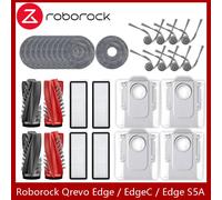 Pièces d'aspirateur adaptées pour Roborock Qrevo Edge / EdgeC / Edge S5A / 5V1 / Curv), rouleau principal, brosse latérale, filtre Hepa, sac à poussière en tissu pour vadrouille 4 Mop Cloths