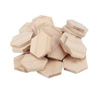 Pièces de bois hexagonales non finies de 1,5 pouces pour l'artisanat, 25Pcs | Tranches hexagonales vierges en bois, pièces de bois inachevées pour bricolage,artisanat,dessous de verre,peinture,teinture