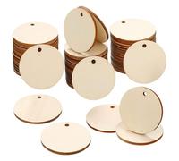 Pièces de bois non finies, tranches, 50/30/20 pièces, rondes naturelles avec disques à trous, panneaux vierges, artisanat for fête mariage, cadeau Noël, décoration d'intérieur(50mm 20pcs)
