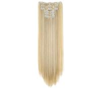 Pièces de cheveux pour femmes Clips d'extension de cheveux, 6 pcs 24 pouces Clip dans l'extension de cheveux Pièces de cheveux longs pour les femmes, clip doux dans le style extensions de cheveux hum