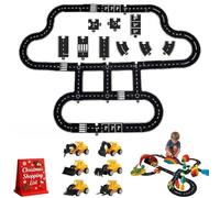 Pièces de Circuit de Puzzle Routier en Caoutchouc Flexible, Circuits Routiers indestructibles pour Enfants, Jeu de Construction modulaire Flexible, Cadeau Montessori pour l'intérieur et l'extérieur