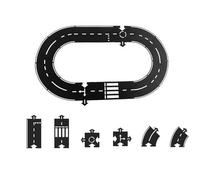 Pièces de Circuit Routier en Caoutchouc Flexible, Ensemble de Circuit Expressway Modulaire Imperméable et Incassable, Jouet de Puzzle pour Voitures, Idéal pour Enfants en Extérieur et à l'Intérieur