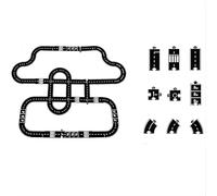 Pièces de Circuit Routier en Caoutchouc Flexible, Ensemble de Circuit Expressway Modulaire Imperméable et Incassable, Jouet de Puzzle pour Voitures, Idéal pour Enfants en Extérieur et à l'Intérieur