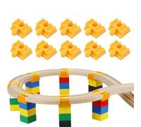 Pièces de connecteur pour rail en bois - Expansion pour rail en bois - Adaptateurs pour ensemble ferroviaires de 10 pièces, kit d'extension jouet compatible, educ