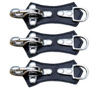 Pièces de connexion pour vestes en cuir de biker - lot de 3 - cuir véritable 1,2 mm - boucles chromées - extension pour vestes et blousons