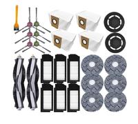 Pièces de couvercle de brosse latérale compatibles avec l'aspirateur robot Ecovacs Deebot X1 OMNI/TURBO, chiffon de nettoyage, filtre HEPA, sacs à poussière, accessoires(Set25)