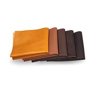 Pièces de Cuir - Chutes de Cuir, Découpes de Cuir, Pièces de Très Grande Taille, Haute Qualité, Cuir pour Couture, Trié, Textiles, Artisanat, Usinage, Couverture, 0,8Kg, Format A0, Brun