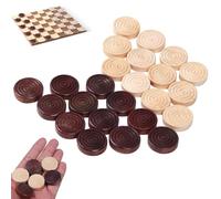 Pièces de Dames, pièces de Dames 24 en Bois Spirale Lisse gravé brouillons éducatifs Rond Peint Backgammon pour Jeu société pour Enfants