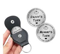Pièces de Décision Nouveaux Maman Papa, Cadeaux de Baptême pour Fille Garçon, Pièce de Monnaie de Décision pour Nouveaux Parents, Cadeau de Naissance Grossesse, Pièce de Monnaie en Acier Inoxydable