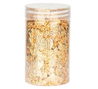 Pièces de feuille d'or - Décoration en feuille dorée, feuilles dorées scintillantes | Feuilles artificielles scintillantes en métal doré, feuille dorée, flocons de dorure pour peinture, ongles, bijoux