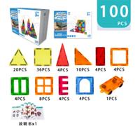 Pièces de jouets magnétiques, 100 pièces de jeu éducatif, conception transparente et sûre, STM-CC100 100STK