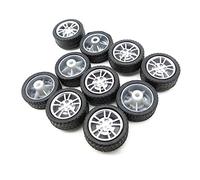 【Pièces de jouets télécommandes】 10 pièces de diamètre. 16mm pneus en caoutchouc roues en plastique 2mm arbre trou essieu pour bricolage Micro jouet voiture modèle à la main pièces de rechange - matér