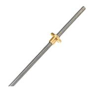 Pièces de machine à vis à billes avec écrou 1 vis mère T12 100 mm-1000 mm Pas 2 Vis trapézoïdale avec écrou en laiton(300mm)