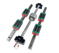 Pièces de machine à vis à billes avec écrou Lot de 2 rails guidage linéaires HGR20 + 4 vis à billes HGH20CA + SFU1605 + BF12/BK12 + accouplement(650mm)