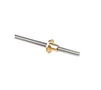 Pièces de machine à vis à billes avec écrou Vis mère T12 Pas de 2 mm Vis trapézoïdale de 8 mm 100 mm-1500 mm avec écrou en laiton(400mm)