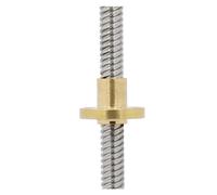 Pièces de machine à vis à billes avec écrou Vis mère T8 8mm 100mm-500mm trapézoïdales Écrous en cuivre(500mm)