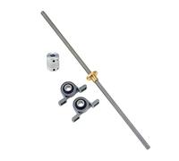 Pièces de machines à vis à billes à mouvement liné 1 jeu de vis mères T8, pas 8 mm, 2, longueur, 100-800 + écrou en cuivre laiton + support roulement KP08 + accouplement flexible 8x8(350mm)