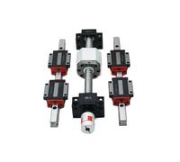 Pièces de machines à vis à billes à mouvement liné Curseur HGW15CC avec 2 guides linéaires HGR15 + 1 vis à billes SFU1605 de toute longueur support BK/BF12 couplage 4 pièces(250mm)