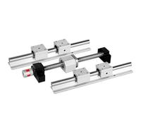 Pièces de machines à vis à billes à mouvement liné Jeu de rails linéaires, vis à billes SFU1605 + Guide linéaire SBR16 + SBR16UU + support BK12BF12 + coupleur(450mm)