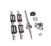 Pièces de machines à vis à billes à mouvement liné Rail de guidage linéaire HGR20 + 4 chariots coulissants HGH20CA + 1 vis à billes SFU1605 + Support d'extrémité + couplage + boîtier d'écrou 2 pièces(