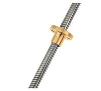 Pièces de machines à vis à billes à mouvement liné Tige trapézoïdale T8 Filetage de vis sans fin Pas de 8 mm Pas de 2 mm Longueur de 4 mm 100 mm-800 mm Avec écrou en laiton(500mm)