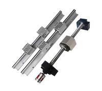 Pièces de machines à vis à billes à mouvement liné Vis à billes SFU1605 150-1150mm + 2 pièces de guidage linéaire SBR16 + 4 pièces SBR16UU + support BKBF12 + coupleur(SBR500 SFU1605-550)
