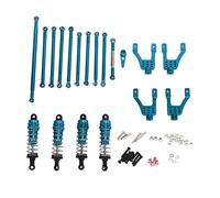 Pièces de Modification de voiture RC pour MN86 1:12, modèle à grande échelle, chenille RC, tige de traction, liens de direction avec jeu d'amortisseurs (Bleue)