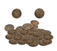 Pièces de Monnaie au trésor de Pirates - Pièce de Monnaie Jouets pour Jouer Pièces d'or et d'argent en Plastique de 3 cm de diamètre | Pratique pour Les événements transfrontaliers, Les Festivals, Le