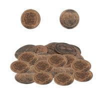 Pièces de Monnaie au trésor de Pirates - Pièce de Monnaie Jouets pour Jouer Pièces d'or et d'argent en Plastique de 3 cm de diamètre | Pratique pour Les événements transfrontaliers, Les Festivals, Le